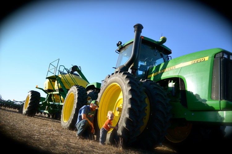 The Baldwin boys taking a break from sowing wheat.