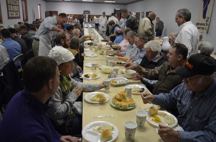 Filling in the seats at St. Peter's.